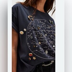 NWT Free People Zodiac Charm Tricia Fix Vintage Remade Shirt